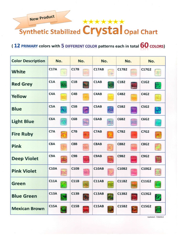 Opal Color Chart